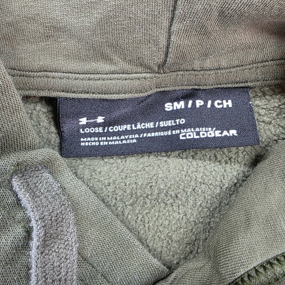 Under Armour Mens UA Freedom ColdGear Hoodie Small Green USA Flag Graphic - Picture 4 of 9